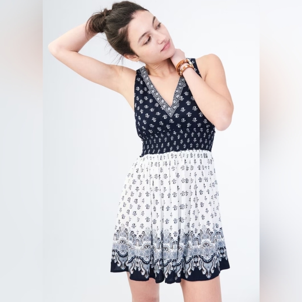 Aeropostale Black and White Patterned Mini Dress
